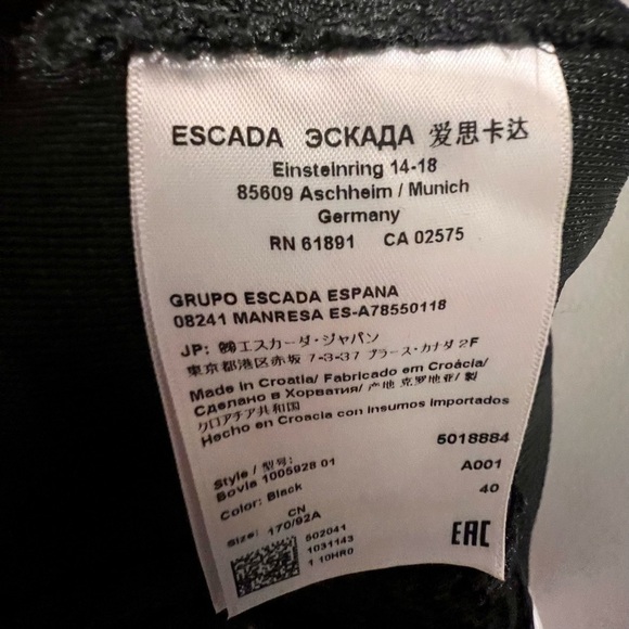 𝅺escada Black Open Knit & Mesh Blazer. Sz 40. Made in Croatia. - Picture 9 of 11